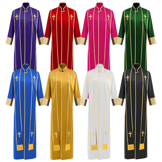Medieval Choir Robe, Priest Cassock Costume Church Choir Robe, Clergy Cassock for Festival Performance
