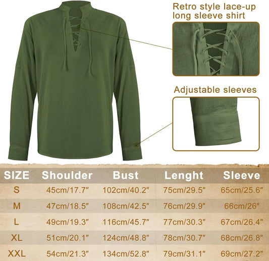 Medieval white shirt and brown trouser set for man