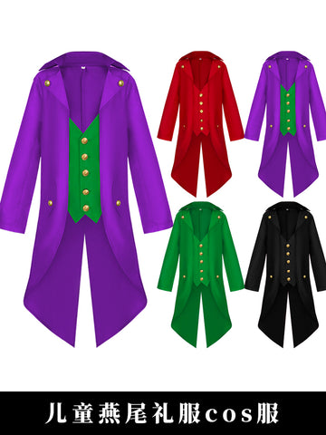 New Kids Medieval Vintage Punk Tailcoat Halloween Cosplay Roleplay Costume