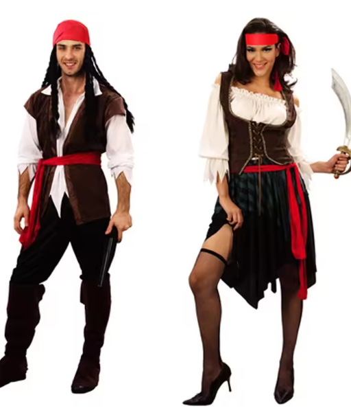 Pirate Costumes for Women Men Adult Halloween Male Captain Jack Sparrow Costume Pirates of the Caribbean Cosplay Clothes Set