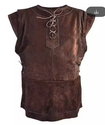 Mens Medieval Punk Vest Vikings Cosplay Archer Costume Adult Chest