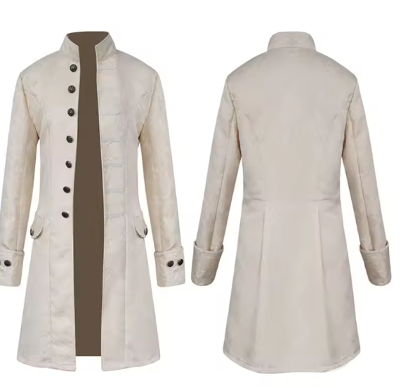 Adult Men Medieval Cosplay Black Men's Steampunk Vintage Tailcoat Jacket