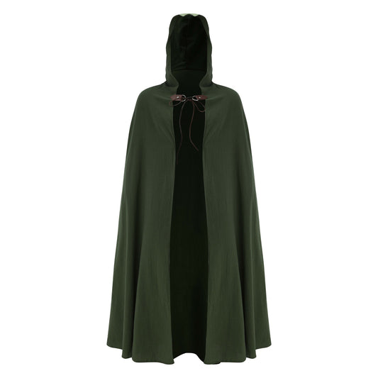 Medieval linen cloak olive green